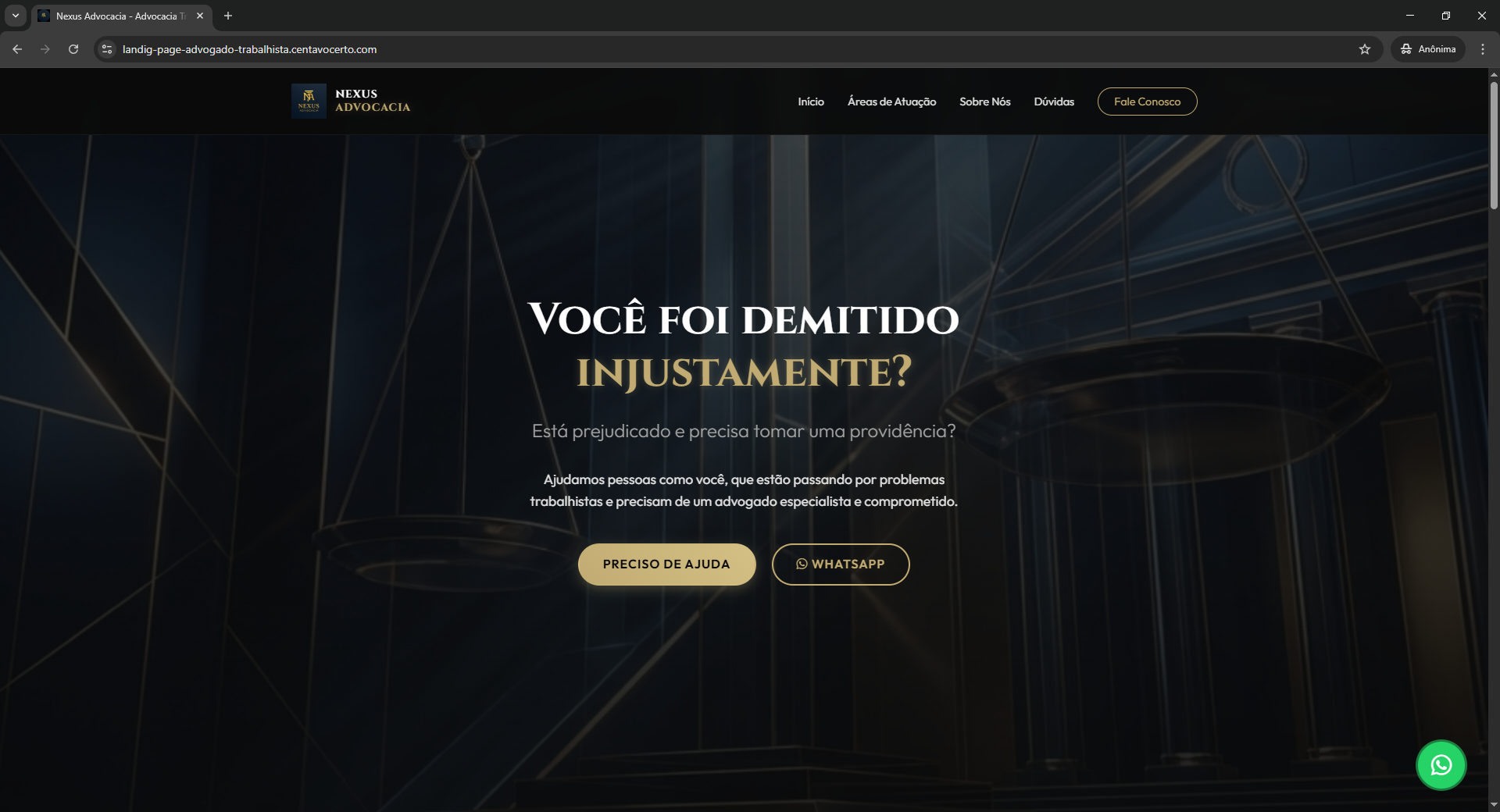 landing page advocacia e advogado trabalhista